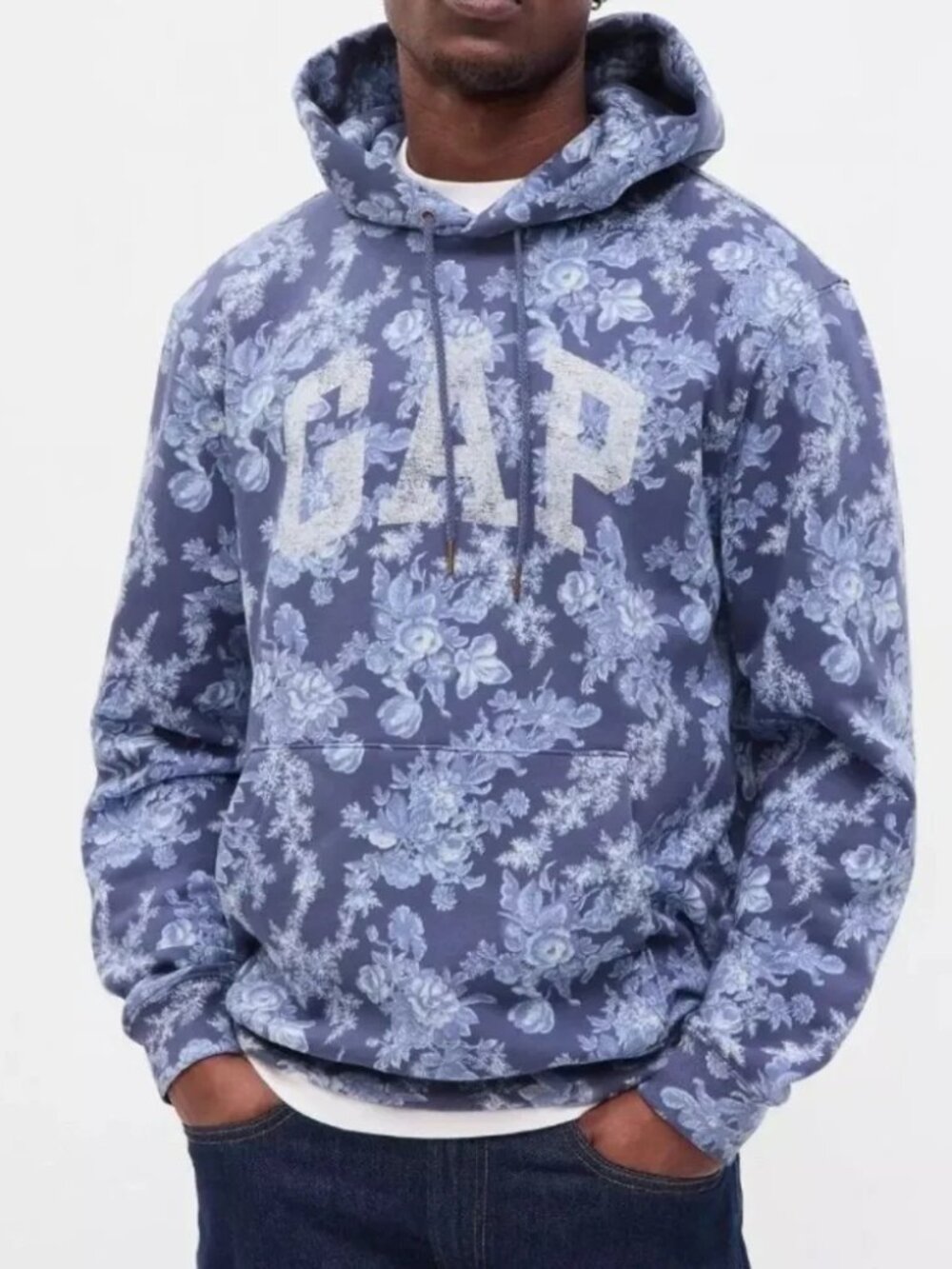 LoveShackFancy For GAP Blue Floral Hoodie Sweatshirt Size Small NWT Athleisure